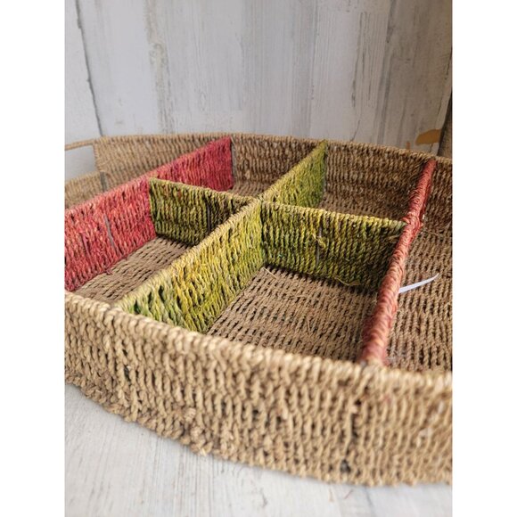 wicker organizer green red decor large - Picture 7 of 7